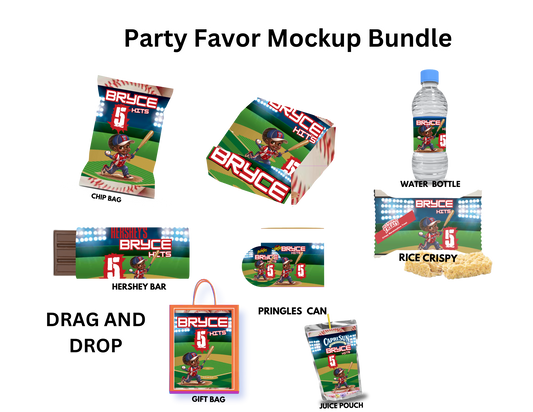 Baseball Player Editable Party Bundle