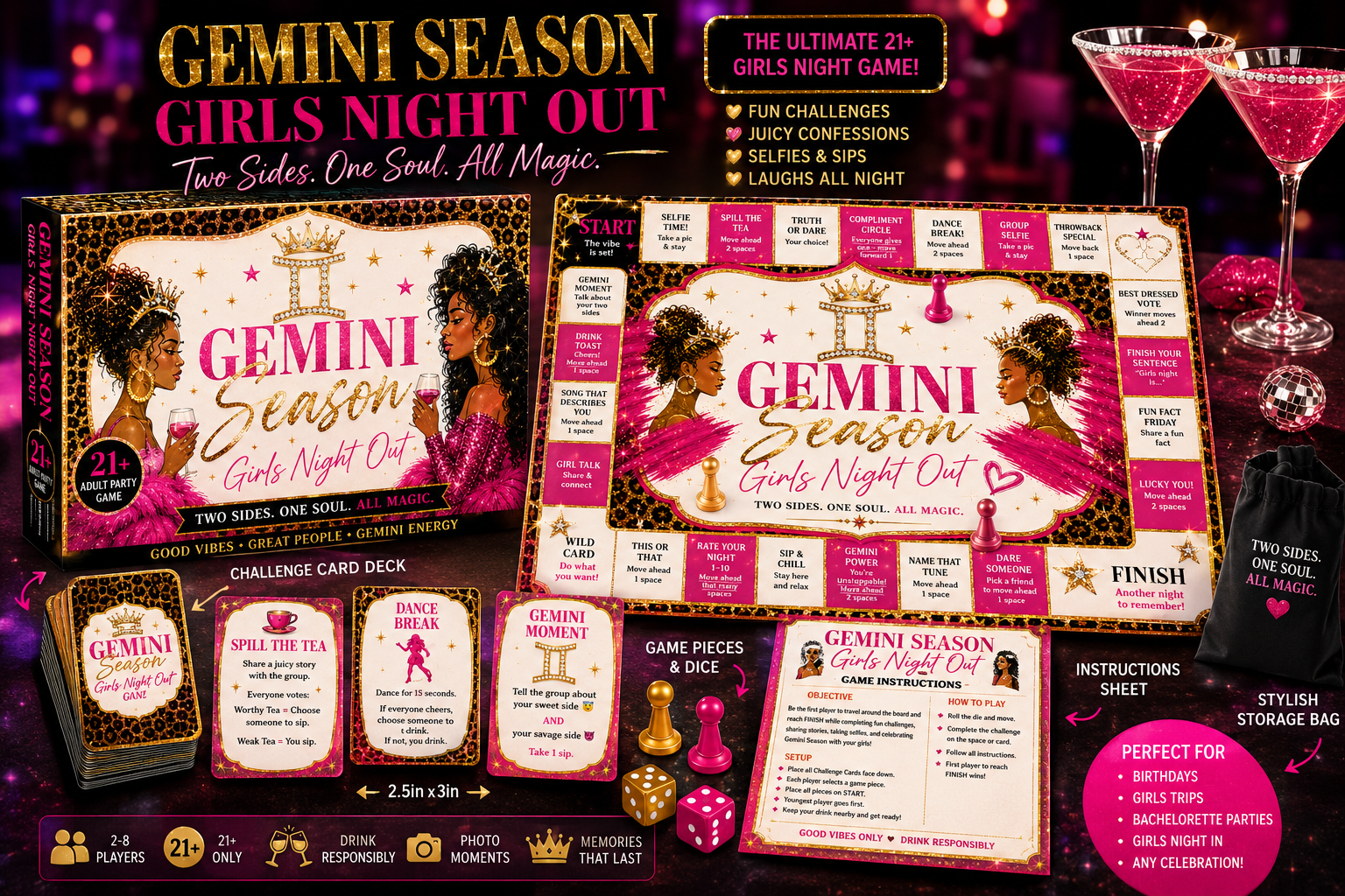 Gemini Season Girls Night Out Game Bundle | 21+ Adult Party Game