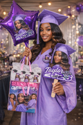 Graduation Celebration Bundle – Custom Photo Gift Bag Set (Balloon, Fan & Buttons Included)
